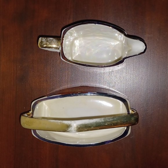 Vintage Hand Painted Creamer and Sugar Bowl From Japan circa 1940s TT Takito - Picture 4 of 8